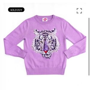 Purple Tiger Sequin Sweatshirt- Sparkle City